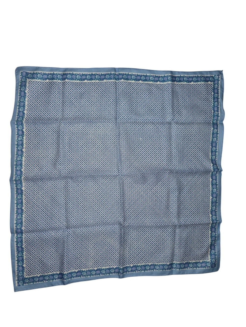 Lazarus Geometric & Floral Border Square Scarf (Made In Italy) 100% Polyester